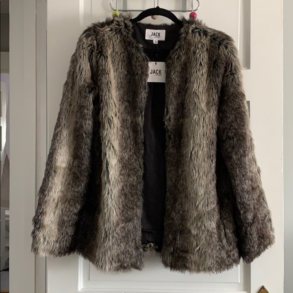 JACK by BB Dakota, faux fur jacket, NWT, size L